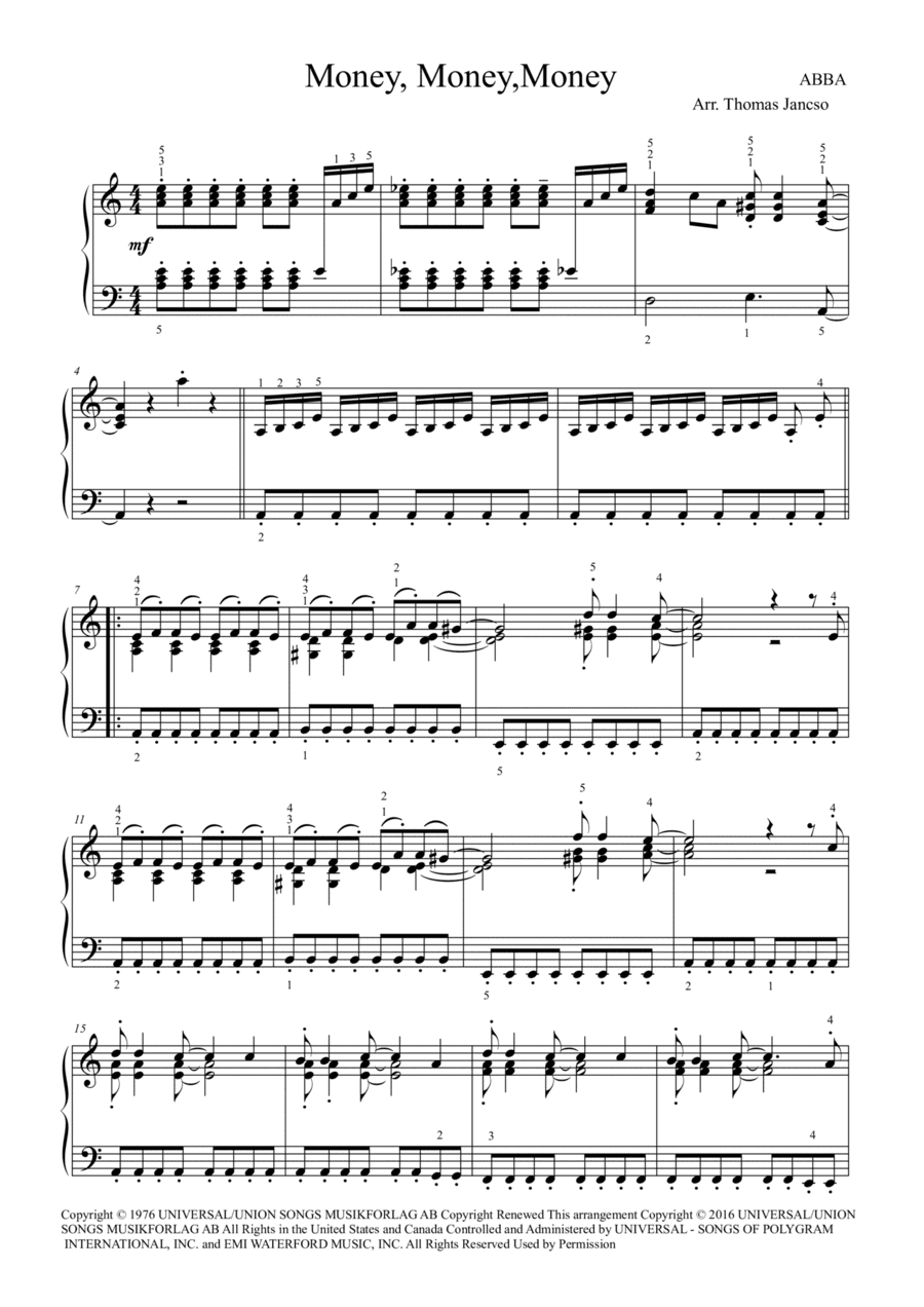 Money, Money, Money (arr. Thomas Jancso)