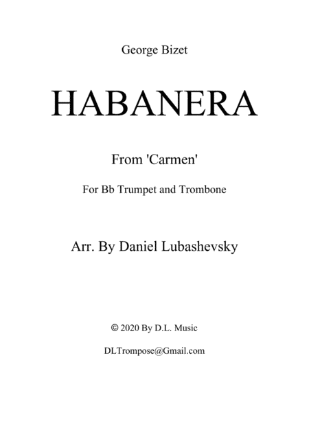 HABANERA (From CARMEN) (arr. DANIEL LUBASHEVSKY)