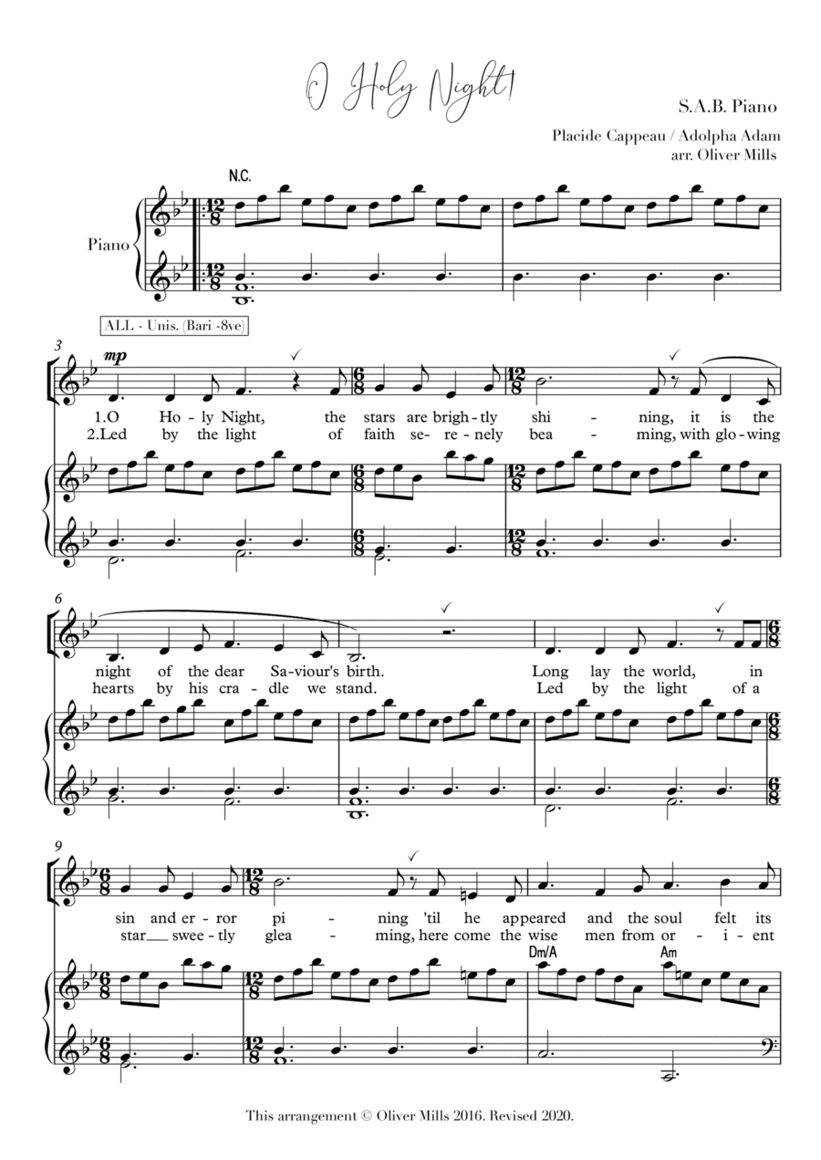 O Holy Night (arr. Ollie Mills)