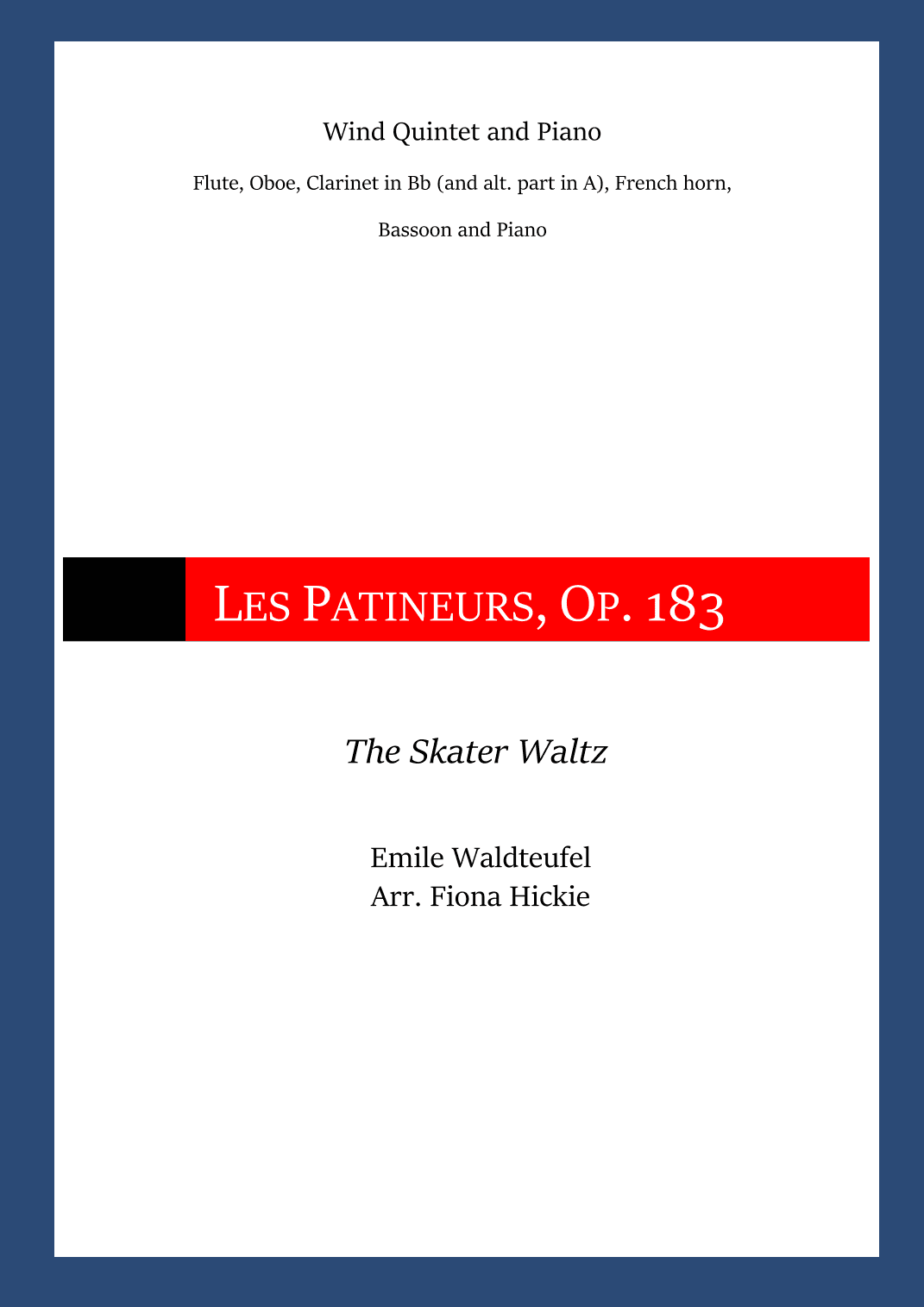 Les Patineurs: The Skater Waltz (arr. Fiona Alice Hickie)