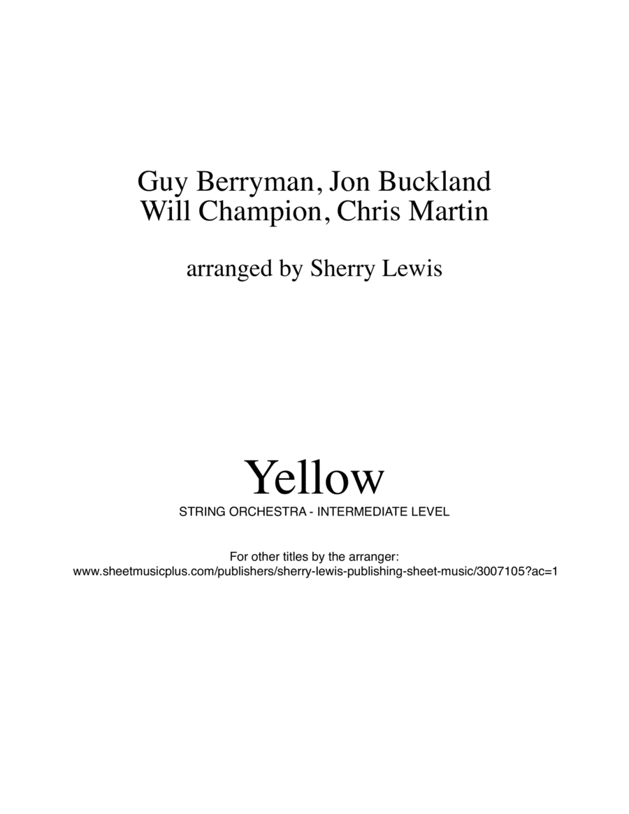 Yellow (arr. Sherry Lewis)
