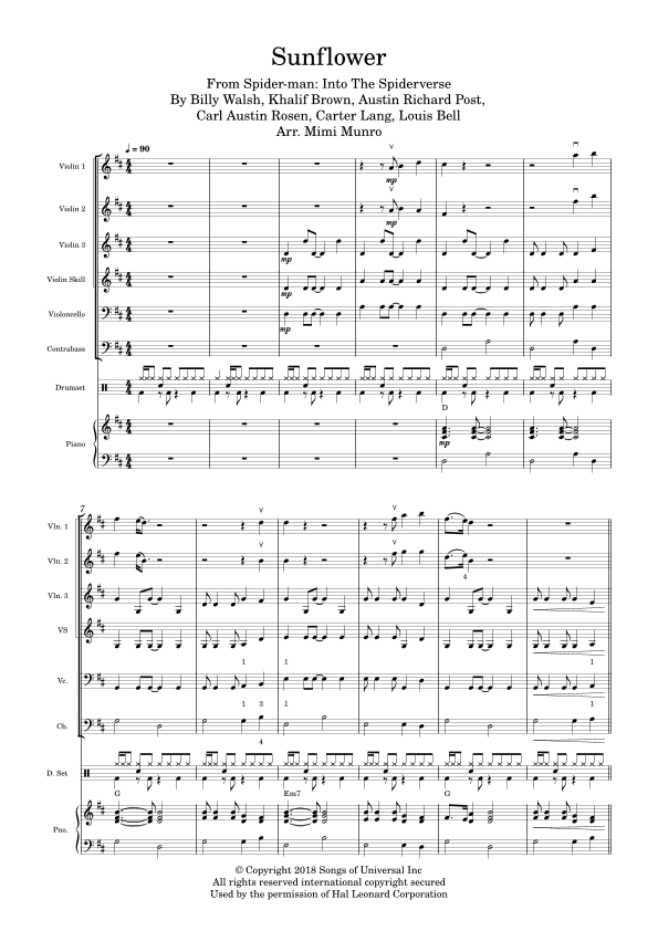 Sunflower (arr. Mimi Munro)