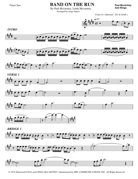 Band On The Run (arr. Jorge Juárez)