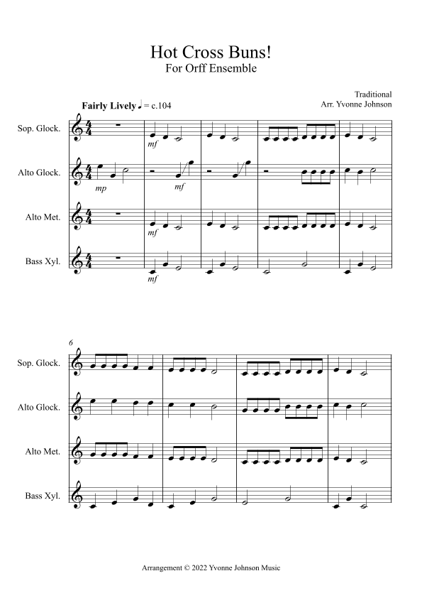 Hot Cross Buns! - For Orff Ensemble (arr. Yvonne Johnson)