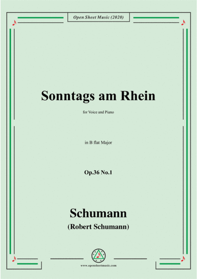Schumann-Sonntags am Rhein,Op.36,No.1 in B flat Major (arr. MSM)