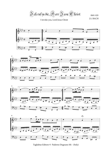 BACH J.S. - BWV 639 - ICH RUF DIR, HERRE JESU CHRIST - For Organ (arr. Marcello Meneguzzo)