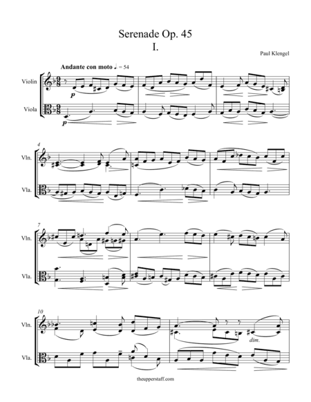 Serenade Op. 45 Movement 1 (arr. Nick Lacanski)