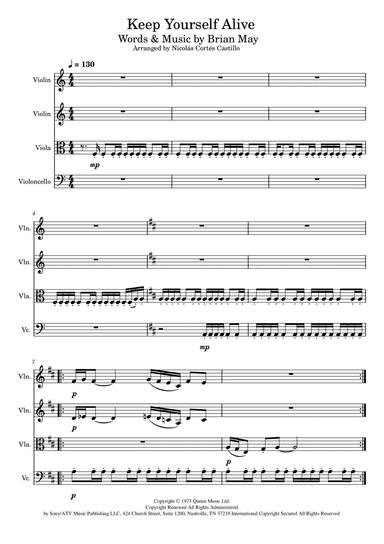 Keep Yourself Alive (arr. Nicolás Cortés Castillo)