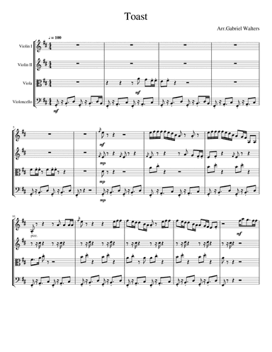 Toast & Rapture (arr. Gabriel Walters)