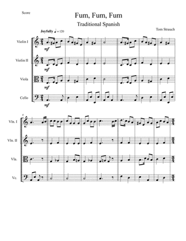 Fum, Fum, Fum for String Quartet (arr. Tom Strauch)