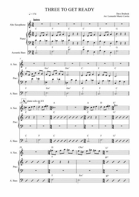 Three To Get Ready (arr. Leonardo Muniz Corrêa)