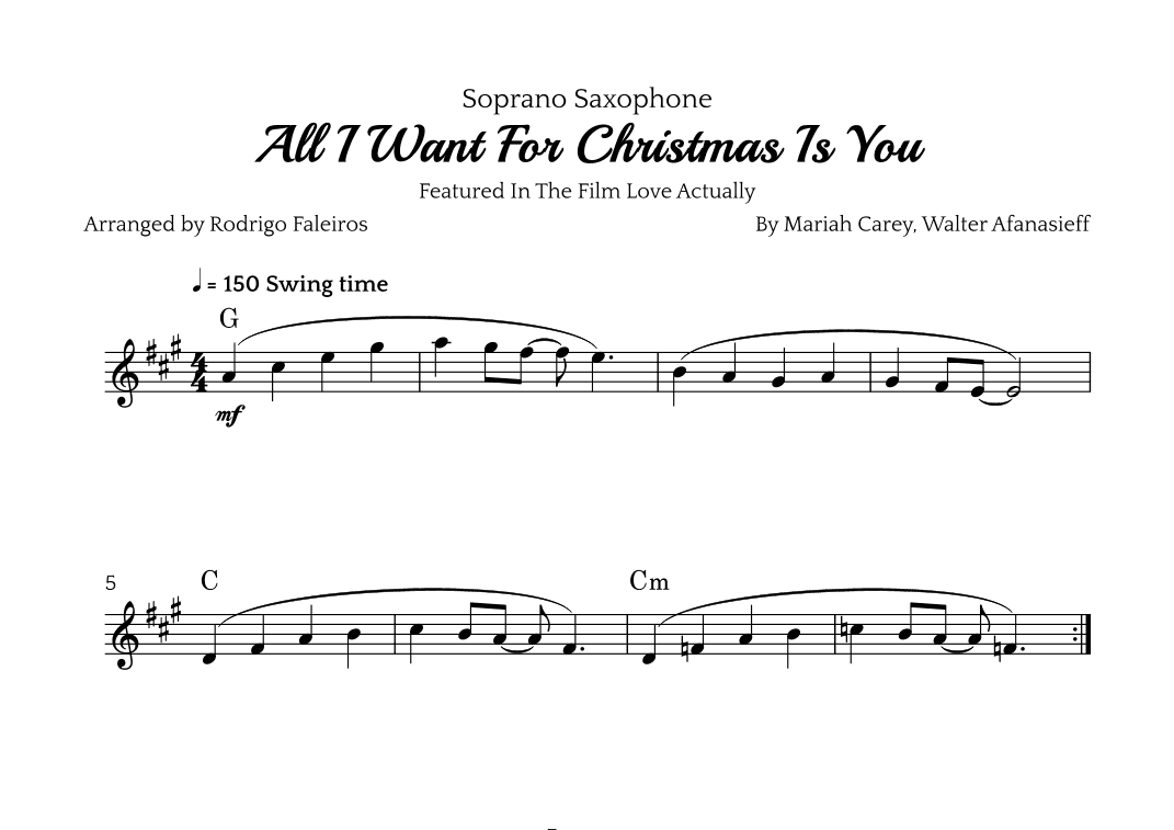 All I Want For Christmas Is You (arr. Rodrigo Faleiros)