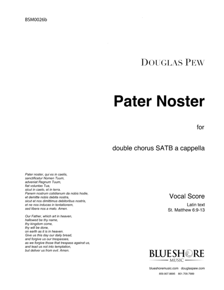 Pater Noster, Double Chorus a cappella