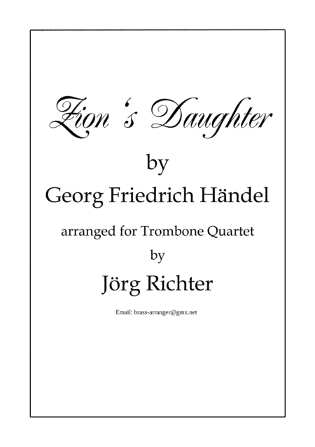 Tochter Zion, freue dich für Posaunenquartett (arr. Jörg Richter)