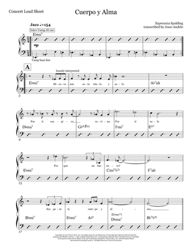 Cuerpo Y Alma (body And Soul) (arr. Jesse Audelo)