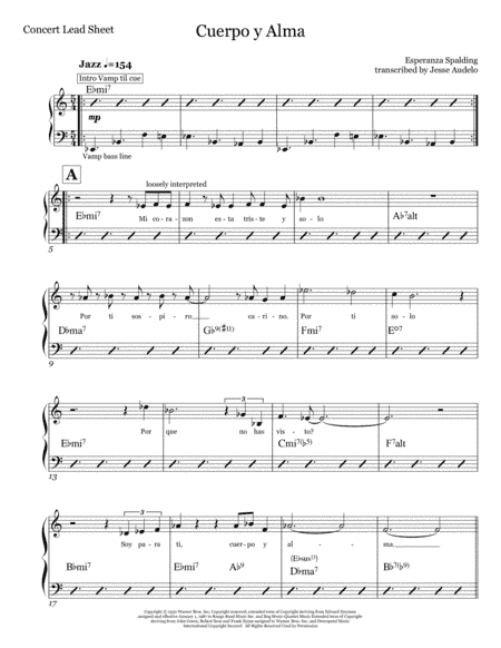 Cuerpo Y Alma (body And Soul) (arr. Jesse Audelo)