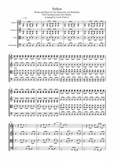 Yellow (arr. Louis Clark Jr.)