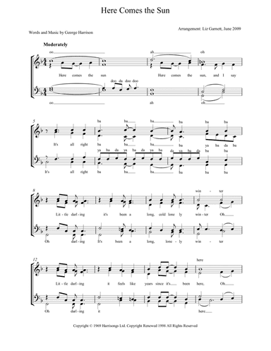 Here Comes The Sun (arr. Liz Garnett)