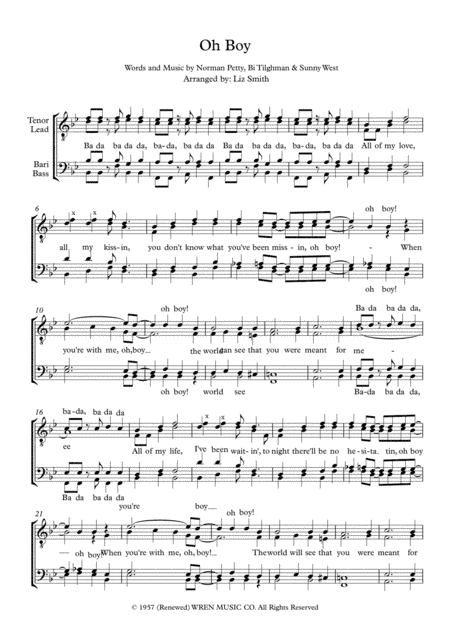 Oh Boy! (arr. Liz Smith)