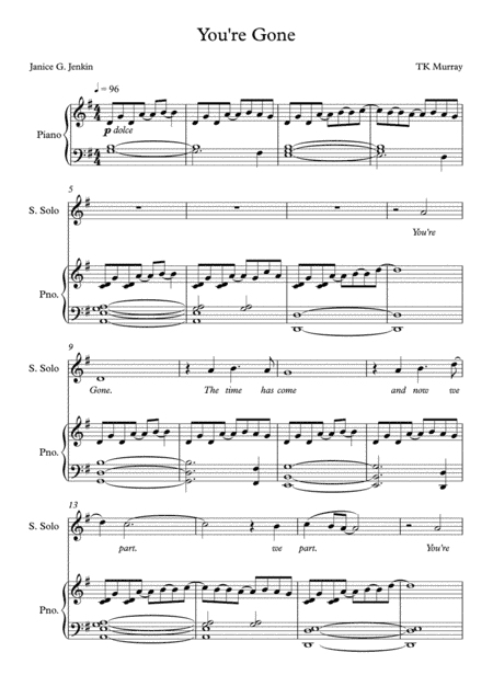 Murray - You're Gone - Voice & Piano