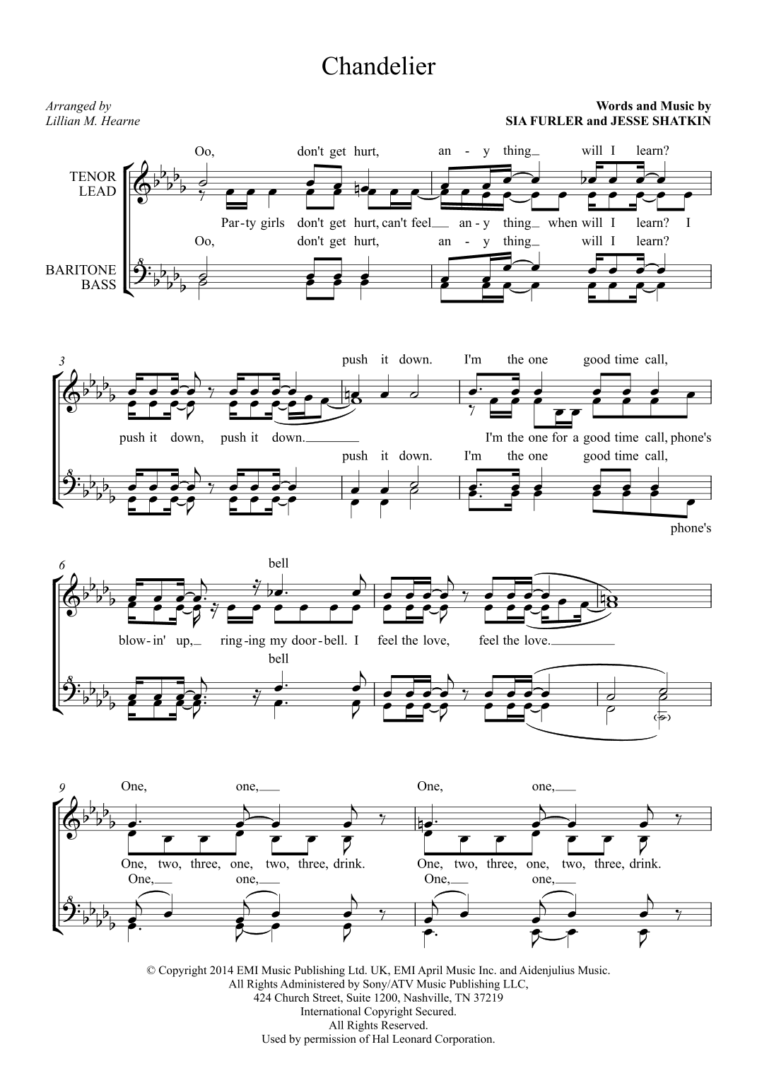 Chandelier (arr. Lillian M. Hearne)