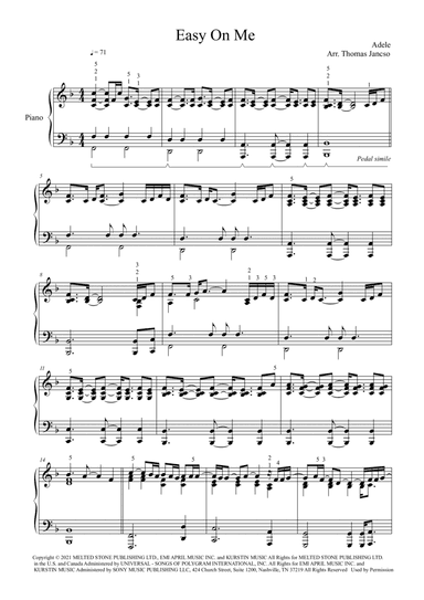 Easy On Me (arr. Thomas Jancso)