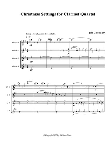 Christmas Settings for Clarinet Quartet (arr. John Gibson)