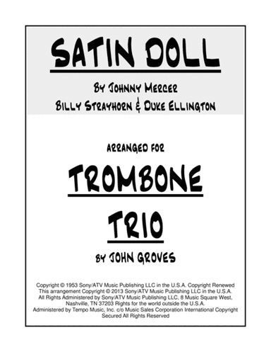 Satin Doll (arr. John Groves)