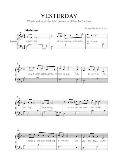 Yesterday (arr. Amanda Kohn)