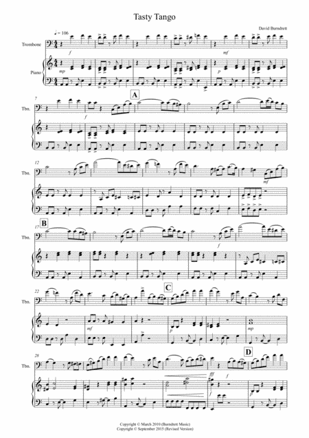 Tasty Tango for Trombone and Piano