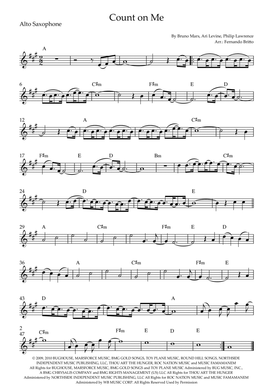 Count On Me (arr. Fernando Britto)