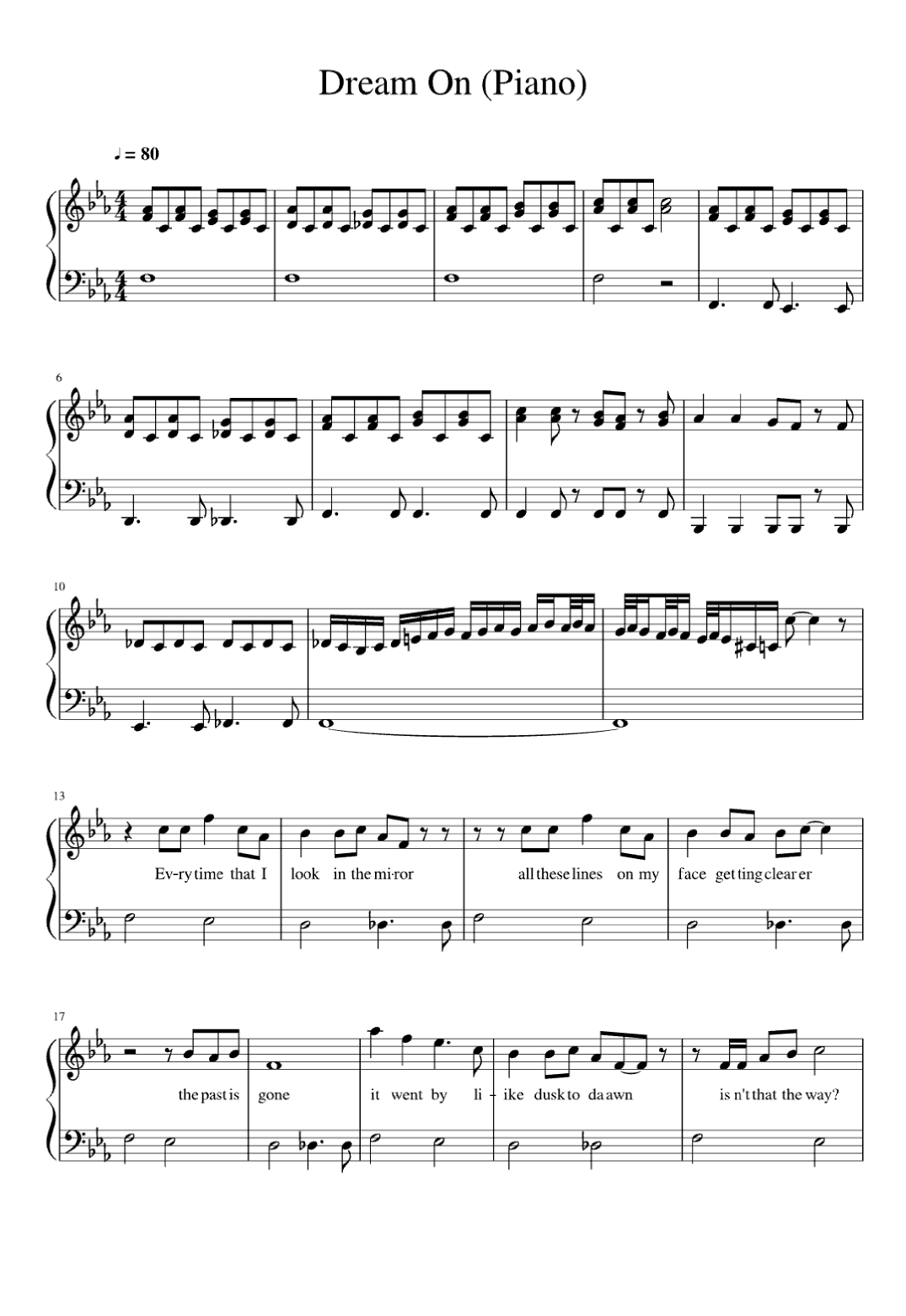 Dream On (arr. Eduardo Sabino)