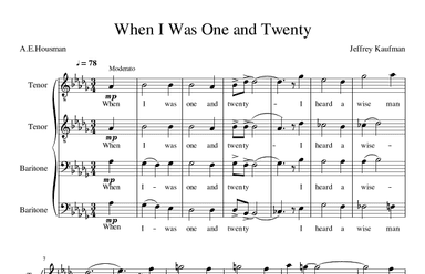 When I Was One and Twenty