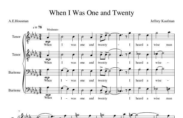 When I Was One and Twenty