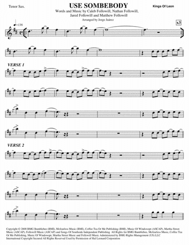 Use Somebody (arr. Jorge Juárez)