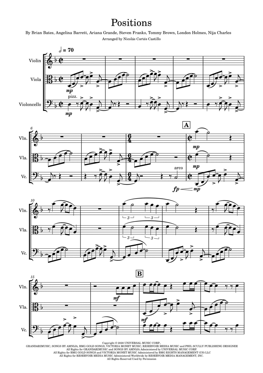 Positions (arr. Nicolás Cortés Castillo)