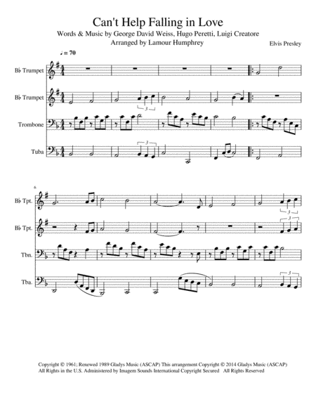 Can't Help Falling In Love (arr. Lamour Humphrey)
