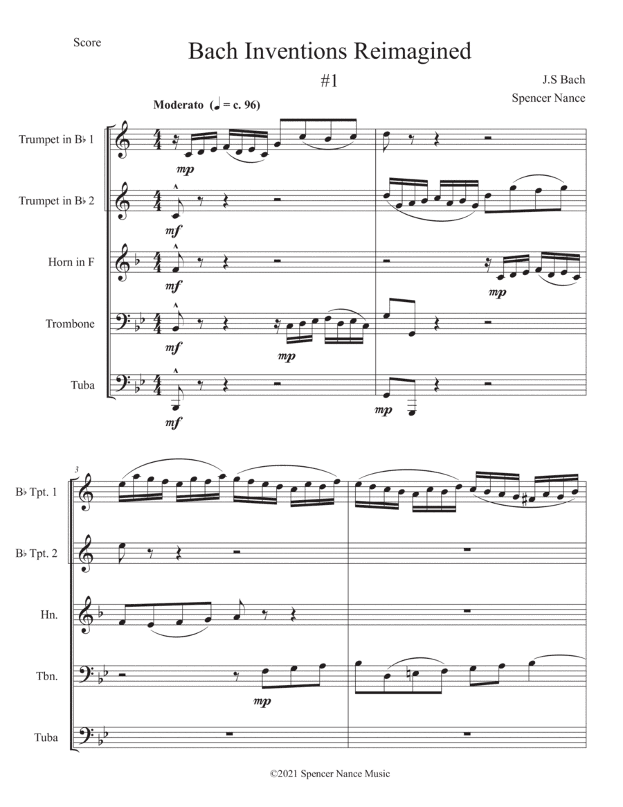 Bach Invention Reimagined #1 (arr. Spencer Nance)