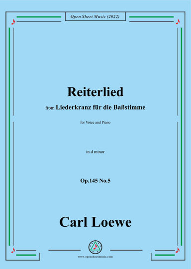 Loewe-Reiterlied,Op.145 No.5,in d minor (arr. OSM Press)