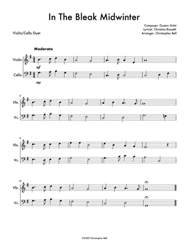 In The Bleak Midwinter (Violin/Cello Duet) (arr. Christopher Bell)