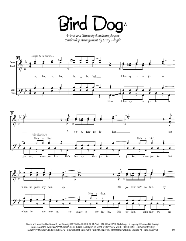 Bird Dog (arr. Larry Wright)