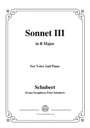 Schubert-Sonnet III,in B Major,for Voice&Piano (arr. MSM)