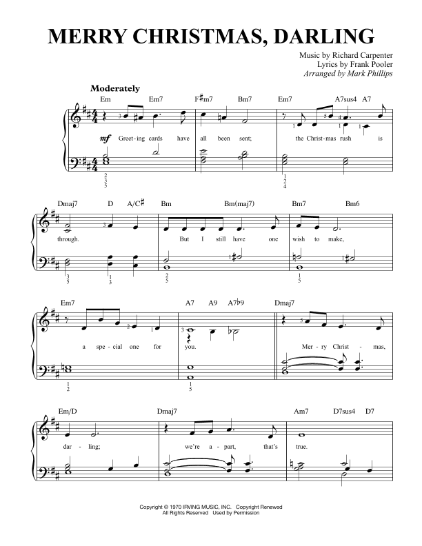 Merry Christmas, Darling (arr. Mark Phillips)