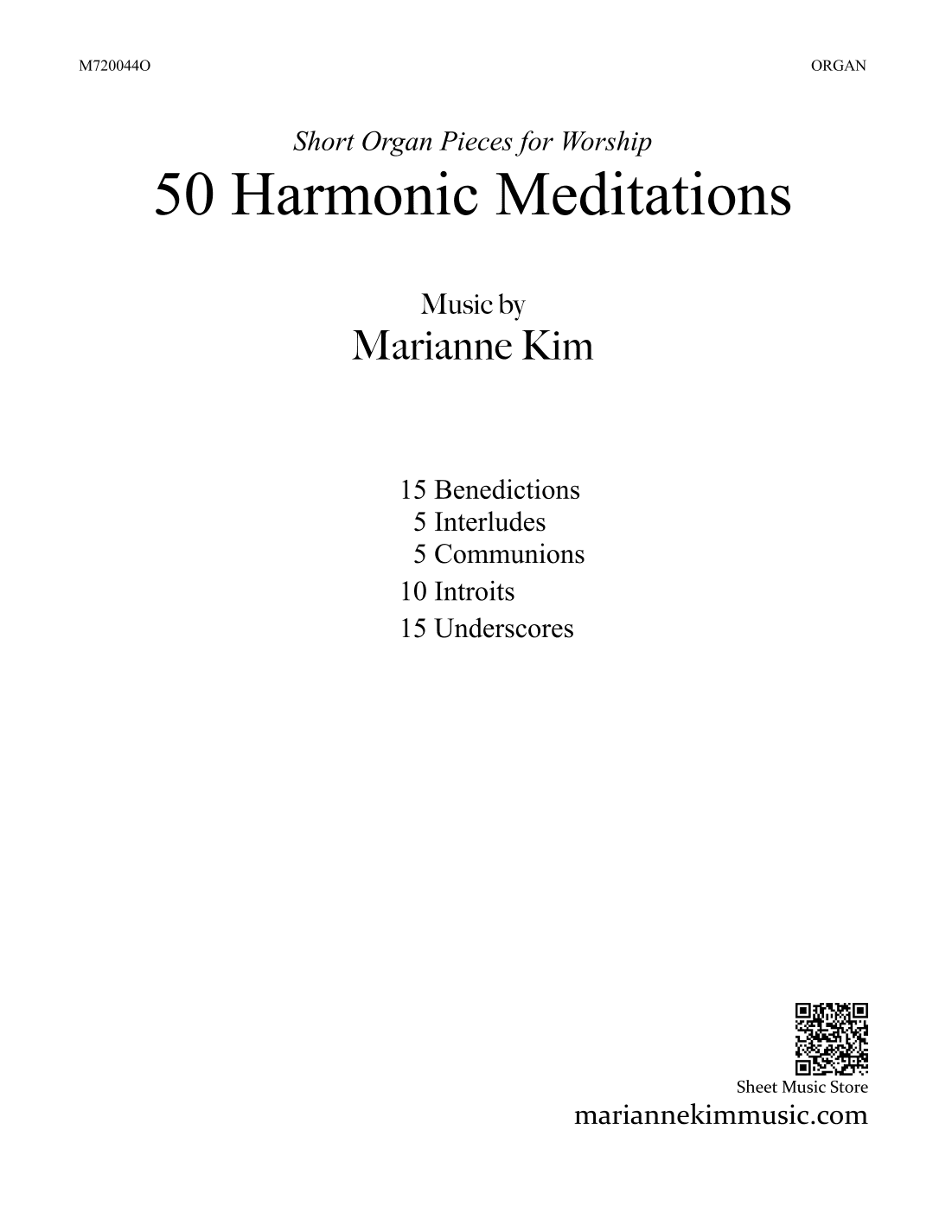 50 Harmonic Meditations: Short Organ Pieces for Worship