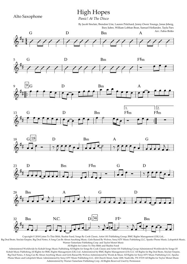 High Hopes (arr. Fabio Britto)