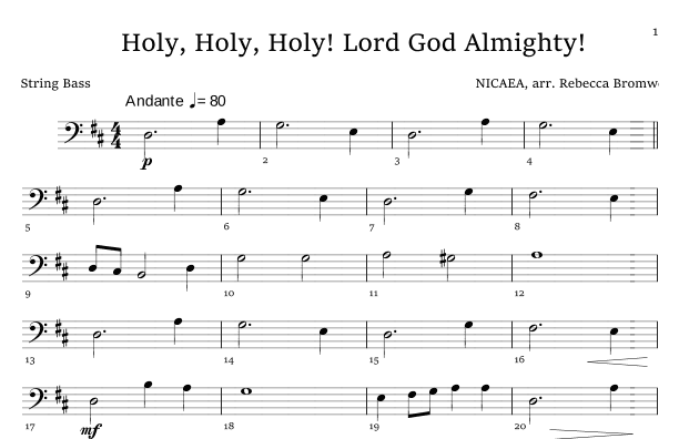 "Holy, Holy, Holy, Lord God Almighty!" - Score Only (arr. Rebecca Bromwell)