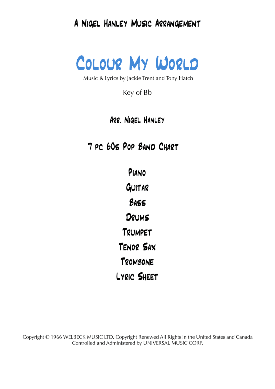 Color My World (arr. Nigel Hanley)
