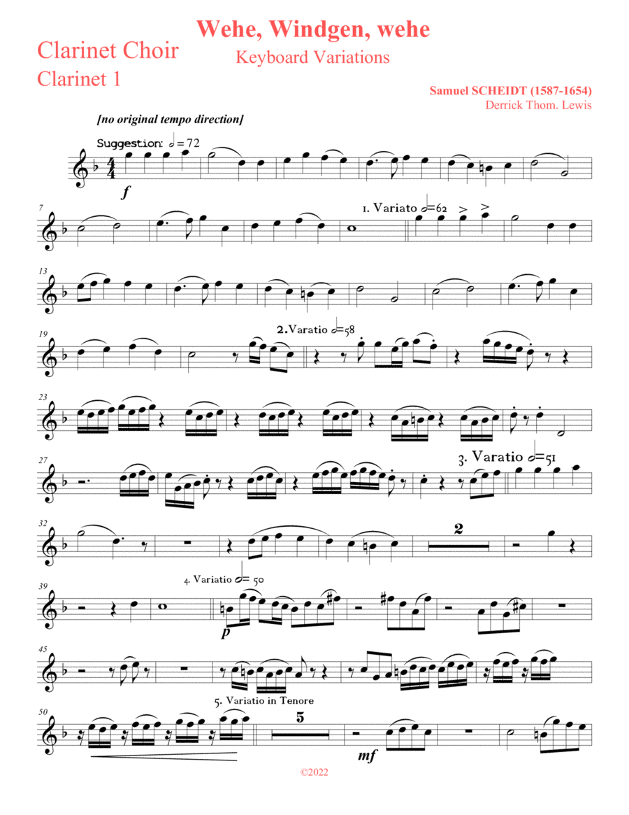 "Wehe, Windgen, Wehe" (Blow Winds, Blow) (arr. Derrick Th. Lewis)