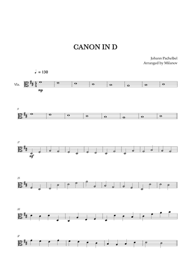 Canon in D | Pachelbel |  Viola (arr. Milanov)