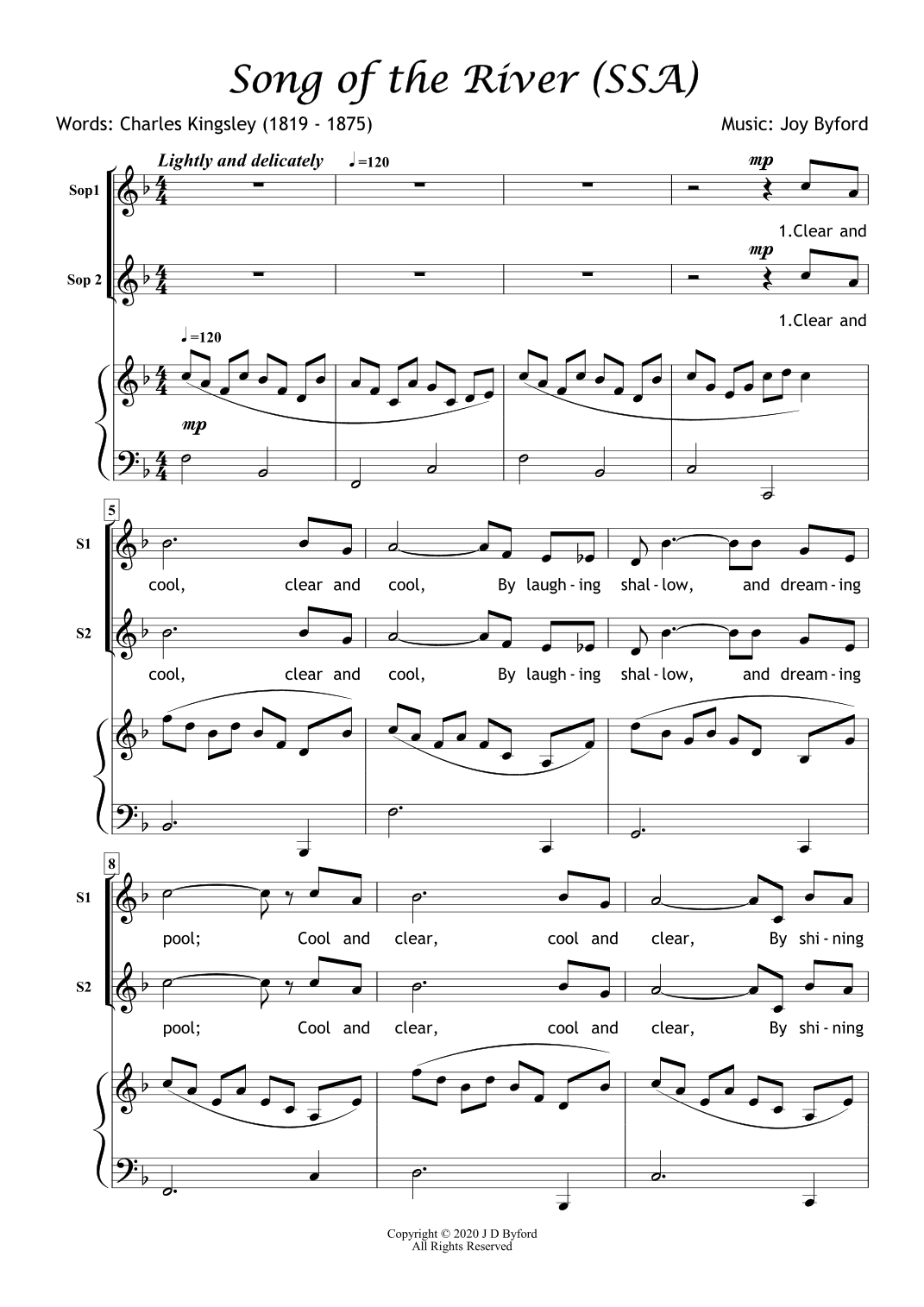 Song of the River SSA (words by Charles Kingsley)